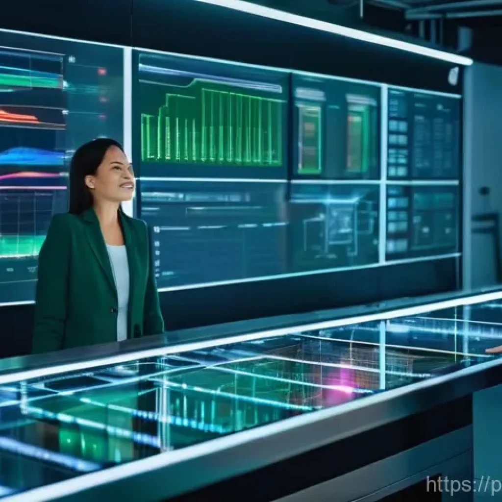 생산관리 KPI 설정 방법 - **Prompt:** A vibrant, futuristic factory floor bathed in soft, bright lighting, showcasing automate...