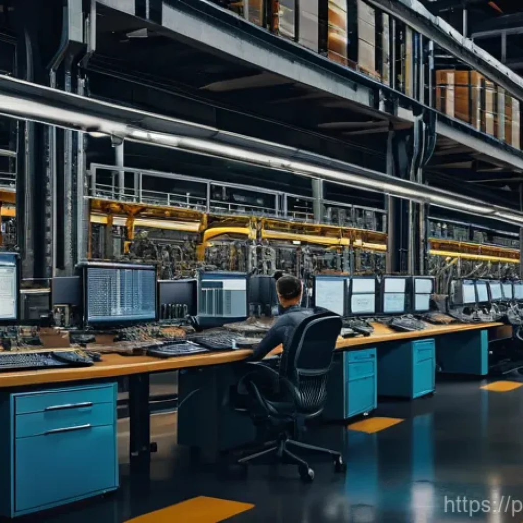 스마트 팩토리와 생산관리의 변화 - **Prompt 1: The Data Symphony of Industry