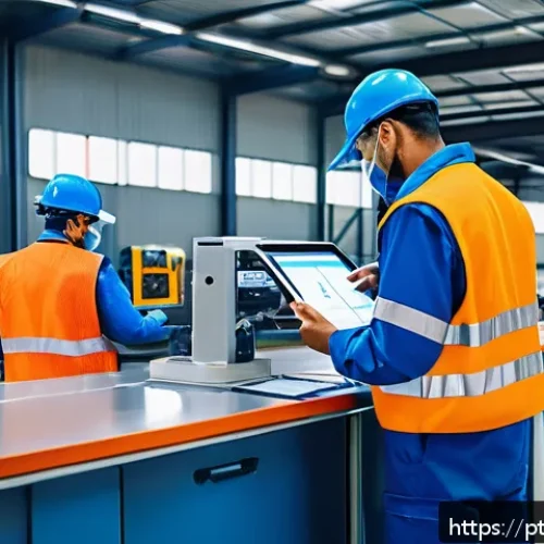 Lean 제조와 생산관리 적용 사례 - A vibrant, detailed factory floor in a Brazilian industrial plant implementing Lean Manufacturing pr...
